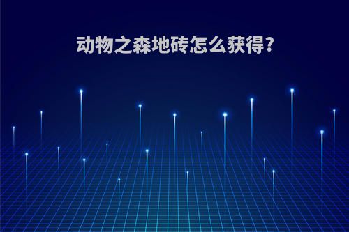 动物之森地砖怎么获得?